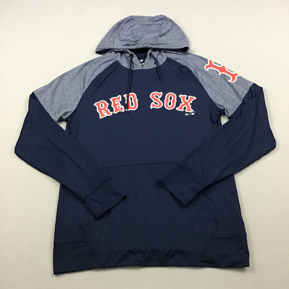 Boston Red Sox Hoodie Men Medium Blue Red Fanatics Sweatshirt Pullover MLB M